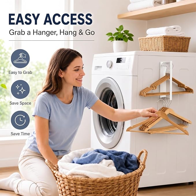 Magnetic Hanger Organizer for Washing Machine & Closet Laundry Room,Hanger Storage Rack Stacker - Image 4