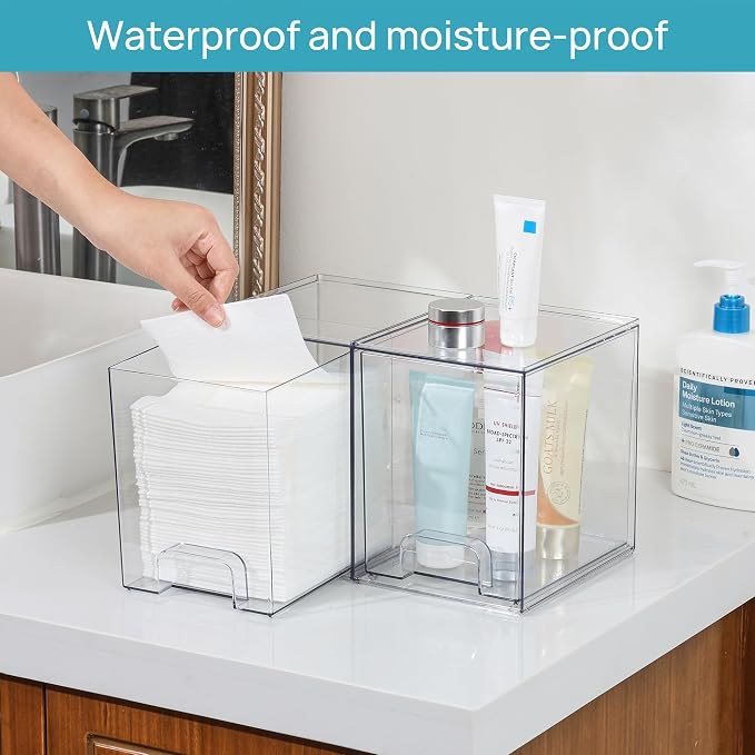 Vtopmart Clear Stackable Storage Drawers, 4 Pack Tall Plastic Organizers - Image 7