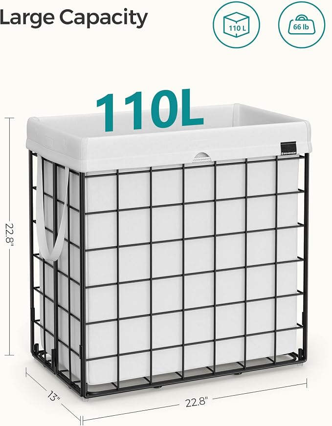 SONGMICS Laundry Hamper, Collapsible, 29 Gal. (110L) - Image 5