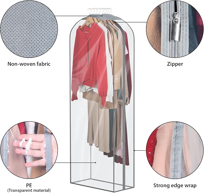 Zilink Fur Coat Storage Bags Dress Bags for Gowns Long 60 in, 4 Pack - Image 5