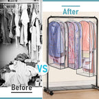 MISSLO 10" Gusseted All Clear Garment Bags for Hanging Clothes 40"+50" Suit Bags for Closet Storage Dresses Protectors for Shirts, Coats, Gowns, 3 Packs - Image 7