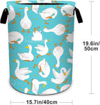 Ducks White Laundry Basket Foldable Laundry Hamper With Handles Clothes Storage Bucket Organizer Laundry Bag For Bedroom Bathroom Laundry Storage 19.6 x 15.7 - Image 2