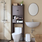 Over the Toilet Storage Cabinet, Tall Slim Bathroom Organizer with Doors, Adjustable Shelves & Built-in Toilet Paper Holder, Space-Saving Above Toilet Cabinet for Small Bathrooms (Espresso) by Nivisre