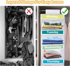 Weekly Clothes Organizer for Kids, Days of The Week Clothes Organizer with 6 Side Pockets, 5-Shelf Hanging Closet Organizer with Monday Through Friday Labels, Weekly Clothing Prepare & Divider - Image 7