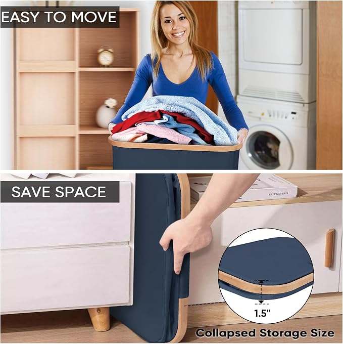 BALEINE 140L Laundry Hamper with Lid, Large Laundry Basket Bin - Image 5