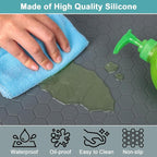 Under Sink Mats for Kitchen Waterproof 31" x 22", Silicone Under Kitchen Sink Mats and Protectors, Under The Sink Organizer for Kitchen and Bathroom Gray - Image 4