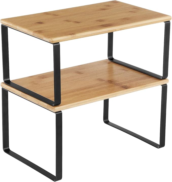 SONGMICS Cabinet Organizer Shelf, Set of 2 Spice Rack, Kitchen Storage by Unknown