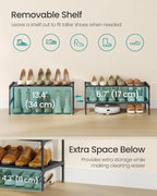 SONGMICS 2-Tier Shoe Rack, Space-Saving, Shoe Storage Organizer - Image 5