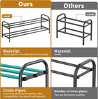 Hleelomi 2-Tier Metal Expandable Shoe Rack for Closet and Entryway, Black - Image 3