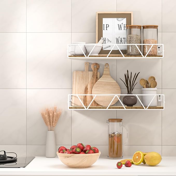 Floating Shelves Set of 3, Wood Wall Shelf, Farmhouse Shelf for Bedroom - Image 4