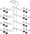 TOPIA HANGER 4 Tier Metal Skirt Hangers with Clips 80% Space Saving 2 Pack by TOPIAHANGER