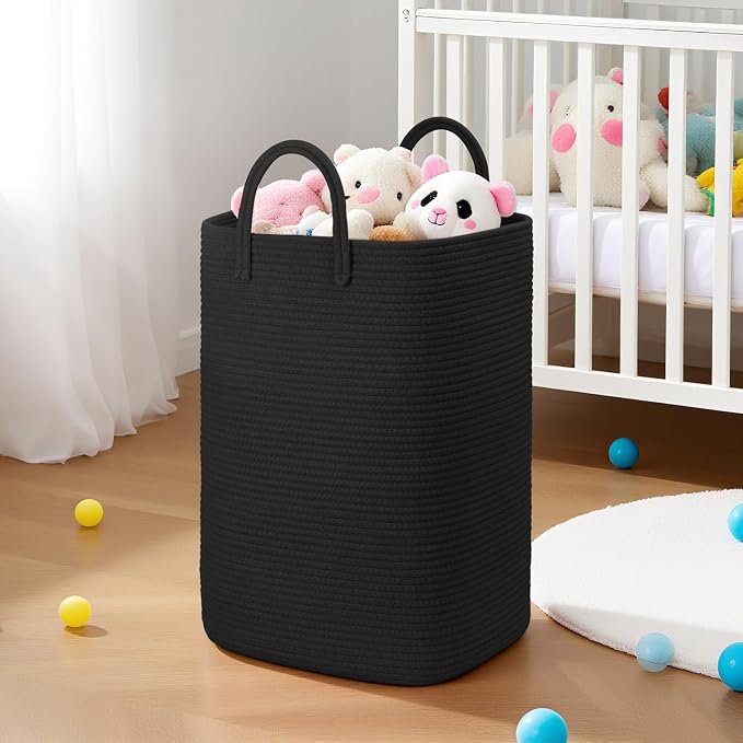 Artfeel Laundry Basket,Woven Cotton Rope Laundry Hamper,80L Versatile Storage for Dirty Clothes,Baby Toys,and Blankets in Bathroom, Nursery,and Living Room - Image 6