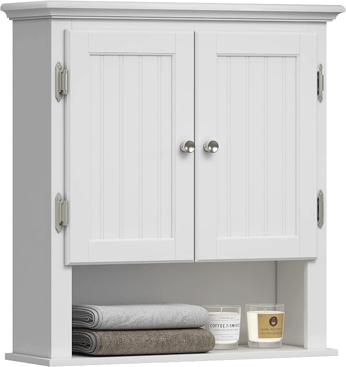 UTEX Bathroom Wall Cabinet Over Toilet, White Wall-Mounted Medicine Cabinet by UTEX