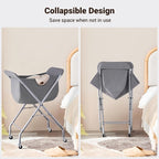 ELYKEN Laundry Basket with Wheels, Collapsible Laundry Hamper, Gray - Image 5