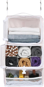 Surblue Hanging Shelves Travel Storage Bag Compression Packing Cube for Suitcase Collapsible with Extension Layer Large Capacity, Pink,XL by SURBLUE