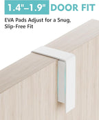 Mop and Broom Holder Wall Mount, No Drill Over the Door, White - Image 5