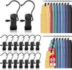 60 Pack Boot Hangers Clips for Closet, Heavy Duty Pants Hangers with Clips by Besslly
