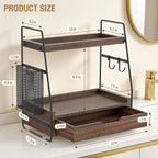 2-Tier Bathroom Counter Organizer with Drawer, Wood Counter Storage Shelf - Image 2