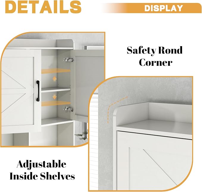 OMOCCUIT Over The Toilet Storage Cabinet,32" Over Toilet Bathroom Organizer - Image 8