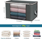 90L Large Storage Bags, 2 Pack Clothes Storage Bins Closet Organizers | Foldable Storage Containers, with Reinforced Handle, for Clothing, Blanket, Comforters, Bed Sheets, Pillows and Toys - Image 2
