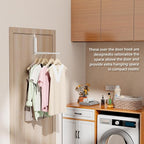 BAKON Over The Door Hanger Folding Clothes Drying Rack, Dorm Room Essentials for Guys Girls, Space Saving Over Door Hooks for Hanging Clothes Coat Towel Robe, College Dorm Essentialsls - 1 Pack - Image 2