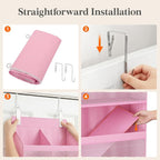 Lifewit 5 Tier Over the Door Organizer, Diaper Hanging Storage, Pink - Image 8