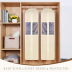 Univivi 40 Inch Cloth Garment Bags for Hanging Clothes 2 Pack, Beige - Image 3