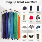 Upgrade 6 Pcs Skirt Pants Hangers with Clips, Metal Legging Organizer Black - Image 3