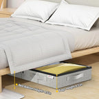 4.5 Inches Under Bed Storage Containers with Sturdy Sidewalls/Bottom and Reinforced Handles，Low Profile Underbed Storage for Clothes,Shoes,Pillows and Blankets with Zips and Clear Windows,2 Pack - Image 6