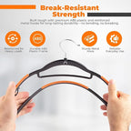Plastic Hangers 100 Pack, Cascading Slim Space Saving Clothing Hangers with 360° Rotating Hook, Non Slip Clothes Hangers for Sweater Shirt, Heavy Duty Coat Hanger with Inner Hook for Closet, Black - Image 6