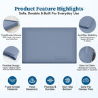 Waterproof Under Sink Mat 28"x19", Silicone Mat, Dark Blue - Image 5