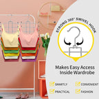 1 Pack Closet-Organizers-and-Storage,6 Tier Tank-Top-Hangers-Space-Saving,Closet-Organizer,Non-Slip Hanging Sport Bras Holder,Dorm-Room-Essentials-for-College-Students-Girls Camisoles Swimsuits Dress - Image 5