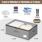 EE-RoomWorld Under Bed Storage with Wheels, No Assemble Required 10 inches height Under Bed Storage bins,Large capacity Rolling Underbed Shoe Storage containers，dorm underbed storage drawers - Image 3