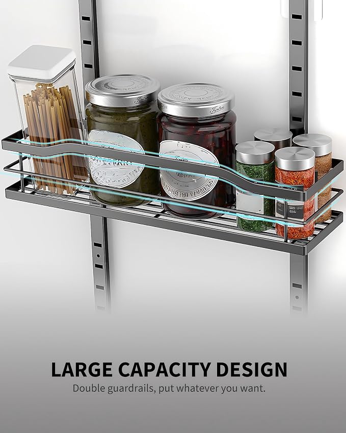 Moforoco White 9-Tier Over The Door Pantry Organizer, Pantry Organization And Storage, Metal Hanging Spice Rack Shelves Door, Home & Kitchen Essentials, Laundry Room Bathroom Organization (Pack of 2) - Image 5