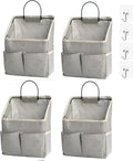 4pcs Wall Hanging Storage Bag,Wall Hanging Organizer bags with Pockets, Wall Organizer Storage for Dormitory Bathroom Bedroom (Grey-upgraded) by Someteth