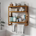Galood Over The Toilet Storage Bathroom Shelves Wall Mounted 3 Tier Brown-L by Galood