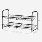 SONGMICS 2-Tier Stackable Metal Shoe Rack, Holds Up to 8 Pairs of Shoes | Shoe Organizer for Closet, Entryway, and Small Spaces, with Adjustable Slanted Shelves, Black, DAVIAN Collection ULMR065B01 - Image 5
