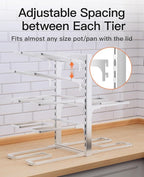 ORDORA Pots and Pans Organizer Under Cabinet 15.8" 8-Tier Adjustable Silver - Image 7