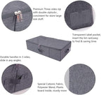 2pcs Rigid Underbed Zip Lid Storage Boxes, Clothes, Blankets Organizer Bins - Image 3