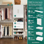 ClosetMaid SuiteSymphony Wood Closet Organizer System, 25-Inch Starter Kit with Tower and 3 Hang Rods and Shelving, Adjustable Shelves, Customizable Insert, Reach-in or Walk-in Closets, Pure White - Image 6