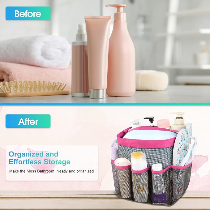 Mesh Shower Caddy Portable - 9 Pockets for College Dorm Room Essential - Image 5