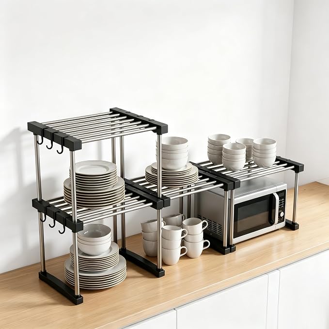 BLULEE Expandable Under Sink Organizer, No-Drill Adjustable Shelf - Image 3