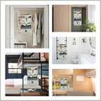 Surblue Hanging Closet Storage Bag Collapsible 3-Shelf Washable Oxford Fabric with 2 Hooks (L 11.41 * 11.41 * 19.68in, Light Gray) - Image 7