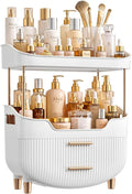 caktraie 4-Tier Makeup Organizer Bathroom Countertop Storage White by shoeboxesanddeskorganizers