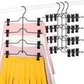 TOPIA HANGER 4 Tier Metal Skirt Hangers with Clips 80% Space Saving 2 Pack by TOPIAHANGER