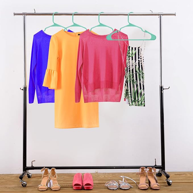 Utopia Home Plastic Hangers 100 Pack - Perfect Space Saving Clothes Hanger - Durable and Strong - Perfect Closet Organizers with Shoulder Grooves (Aqua) - Image 5