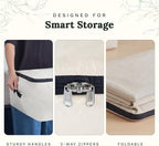 Canvas Storage Bags for Comforters and Blankets - X-Large Zippered Storage Bags for Blankets, Comforters, and Clothes - Easy Storage Under Bed, 100% Cotton, Breathable with Carrying Straps (2 Bags) - Image 3