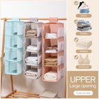 Hanging Closet Organizer, 4-Section Storage Shelves, Oxford Cloth with Mesh Pockets, (Pink, 2 Section) - Image 4