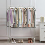 LANDNEOO 6 Pack Clear Garment Bags for Hanging Clothes with Zippers on Double Sides - 10'' Clothes Storage for Coat, Dress, and Fur in Closet - 32'' Long Suit Bags - Image 6