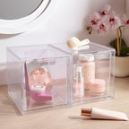 STORi Audrey Stackable Bin Clear Plastic Organizer Drawers | 2 Piece Set | Organize Cosmetics and Beauty Supplies on a Vanity | Made in USA (Pack of 3) - Image 8